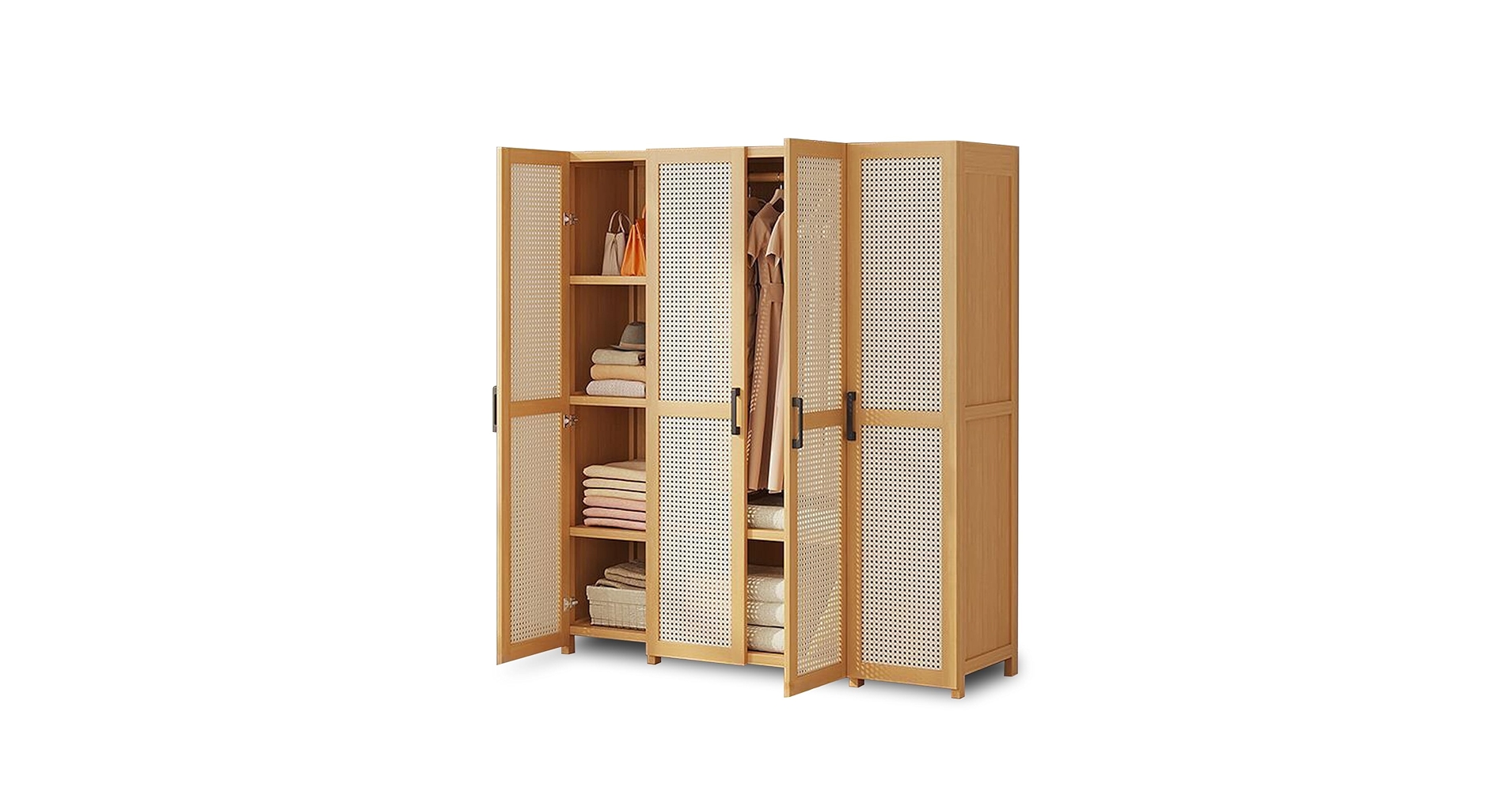 Amazon|竹製 ワードローブ 扉付き クローゼット ハンガーラック 天然 Amazon|竹製 ワードローブ 扉付き クローゼット ハンガーラック 天然